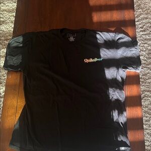 Quiksilver Black Tee with Multicolor Logo